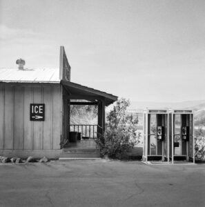 Ice machine and telephone booth
